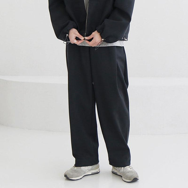 Old Money Zip-Up Collar Jacket & Wide-Leg Sweatpants Set